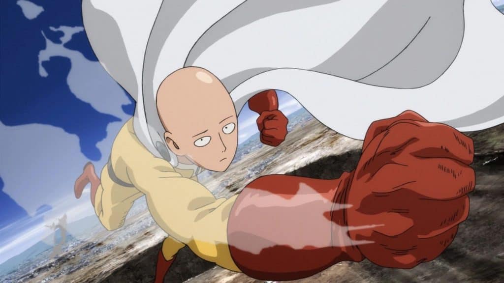 imagem mostra o personagem saitama, protagonista do anime one punch man