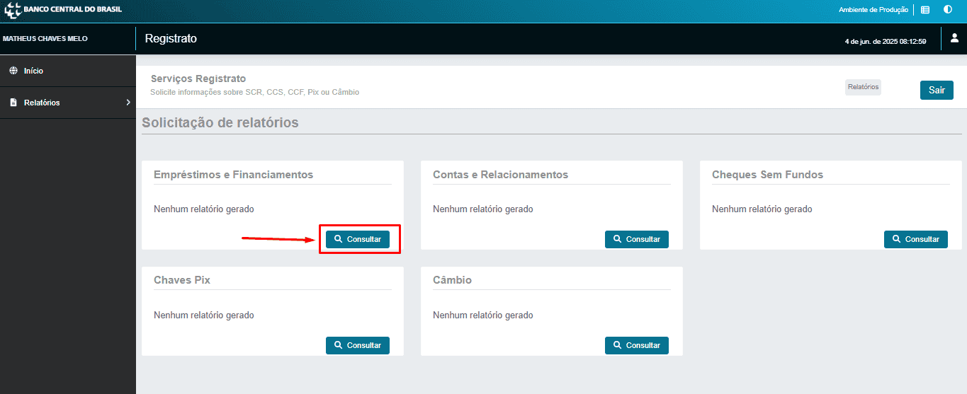 Passo 4 para utilizar o Registrato