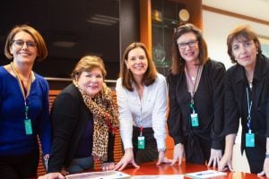 diretoras da Petrobras: Clarice Coppetti, Angélica Laureano, Renata Baruzzi, Magda Chambriard e Sylvia Anjos