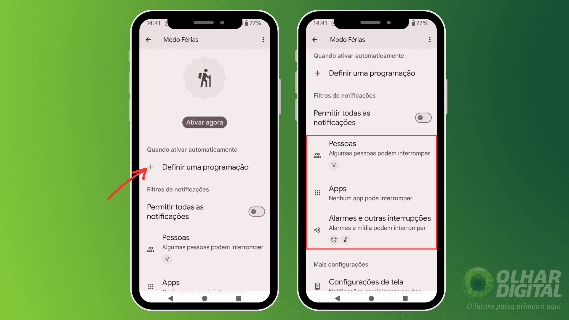 Como ativar Modo Viagem no Android passos 5 e 6
