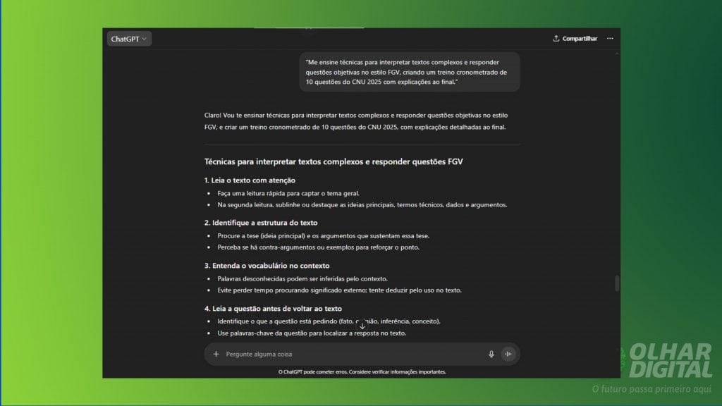print de um prompt no chatgpt