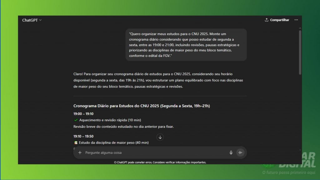 print de um prompt no chatgpt